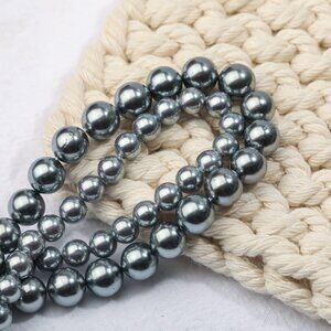 6mm Silver Tahitian Pearl Round Beads DIY Jewelry Making
